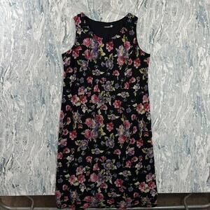 Vintage Whimsigoth Floral Black Maxi Dress (24W)